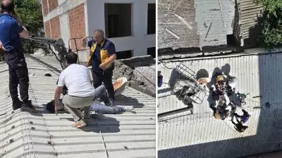 İşçileri taşıyan vinç devrildi: 2 yaralı