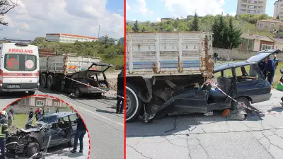 Kayseri'de feci kaza: Otomobil kamyonun altına girdi, anne can verdi