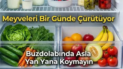 Meyveleri Bir Günde Çürütüyor: Buzdolabında Asla Yan Yana Koymayın