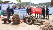 Antalya'da deniz dibi temizliğinde çamaşır makinesi çıktı