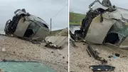 Emirdağ-Bolvadin karayolunda otomobil devrildi: 3 yaralı