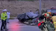 Karabük'te feci kaza: Otomobil refüje saplandı, 1 ölü 3 yaralı