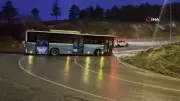 Kayseri'de alkollü ve ehliyetsiz sürücü çaldığı otobüsle kaza yaptı
