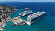 Kuşadası'na yanaşan 4 kruvaziyer 9 bin 125 turist getirdi