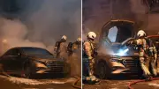 Sahrayıcedit'te park halindeki otomobilde yangın: 4 araç kullanılamaz hale geldi