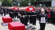 Tekirdağ şehitlerini uğurladı: Eşinin ve oğlunun tabuta sarıldığı anlar yürek dağladı
