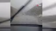 Tunceli'de dolu yağışı etkili oldu: Sürücüler zor anlar yaşadı