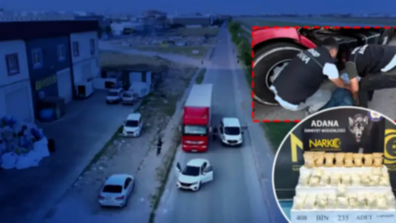 Adana'da TIR'ın gizli bölmesinde 408 bin uyuşturucu hap ele geçirildi