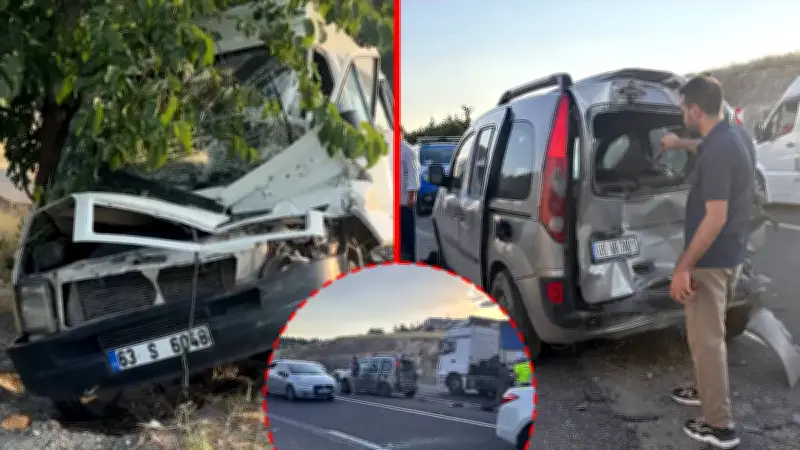 Şanlıurfa'da zincirleme kaza: Tır, minibüs ve otomobil çarpıştı, 4 yaralı