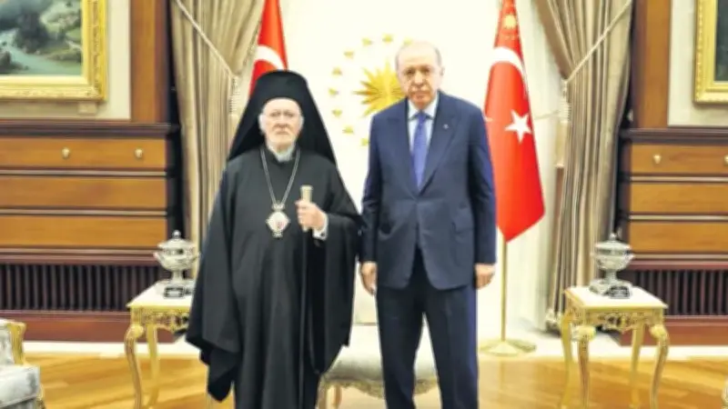 Cumhurbaşkanı Erdoğan, Fener Rum Patriği Bartholomeos'u Kabul Etti