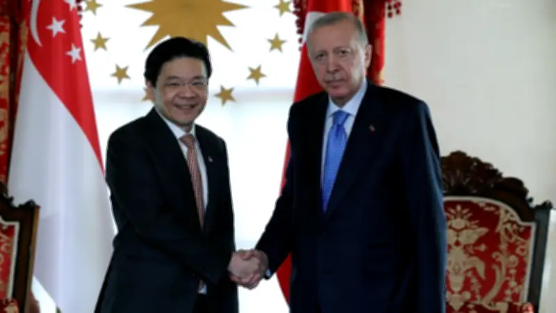 Cumhurbaşkanı Erdoğan, Singapur Başbakanı Lawrence Wong'u resmi törenle karşıladı