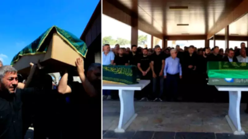 Denizli'deki otobüs kazasında ölen baba ve oğlu aynı mezarda toprağa verildi