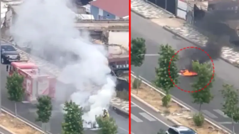 Diyarbakır’da Seyir Halindeki Motosiklet Alev Topuna Döndü