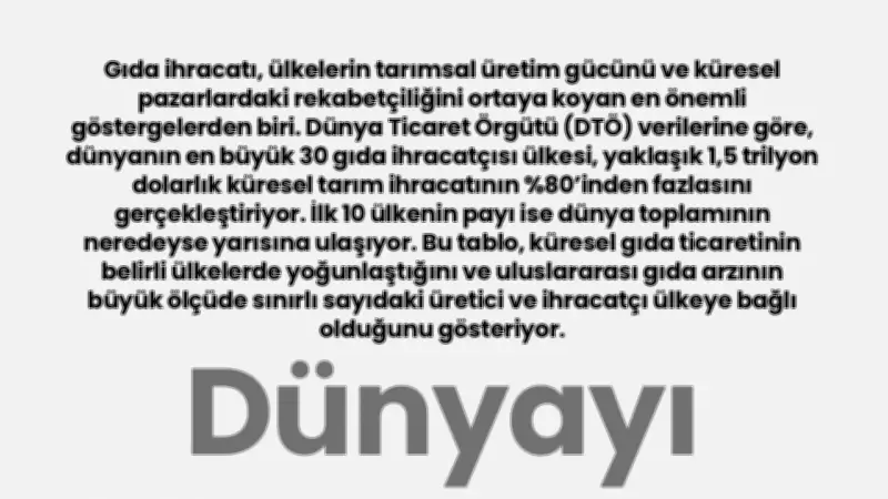 Dünya Sofrasını Besleyen 10 Ülke: Küresel Gıda İhracatında Liderler