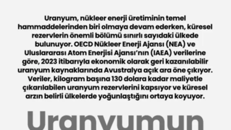 Dünyanın Uranyum Kasası Avustralya: Küresel Rezervlerin Lideri