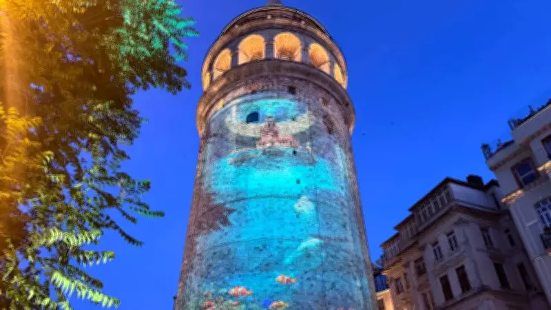 Galata Kulesi'nde Sıfır Atık Haftası Mapping Gösterisi