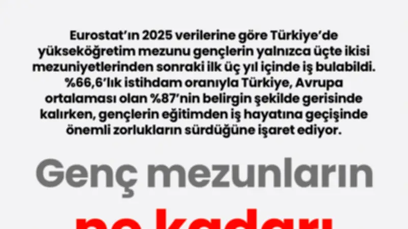 Genç mezunların işgücüne katılımı Avrupa ortalamasının gerisinde