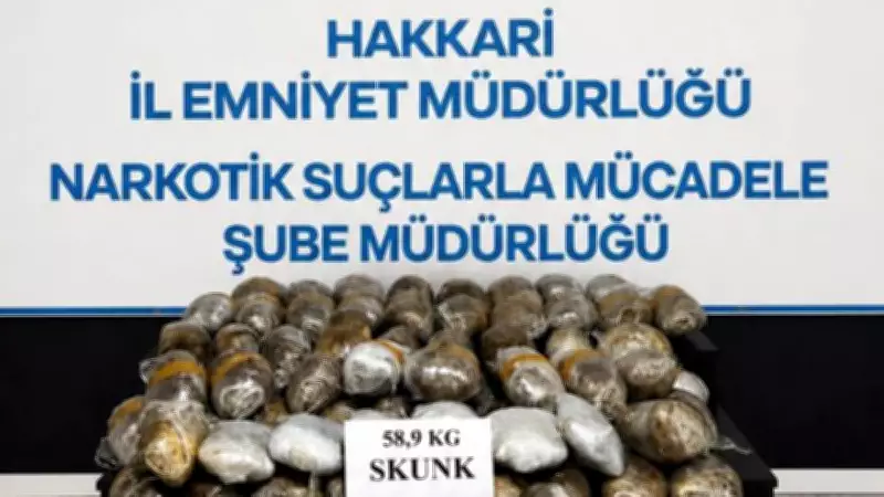 Hakkari'de 59 kilogram skunk ele geçirildi: 3 gözaltı