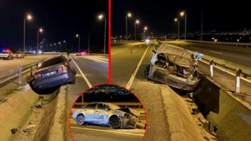 Kayseri'de feci kaza: Otomobile arkadan çarpıp refüje saplandı, 3 yaşındaki bebek yaralandı