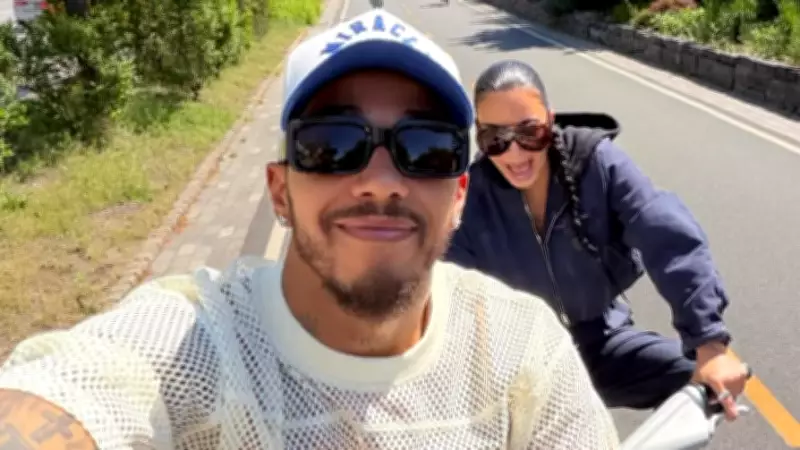 Kim Kardashian ve Lewis Hamilton'ın Bisiklet Keyfi Kaza Anı
