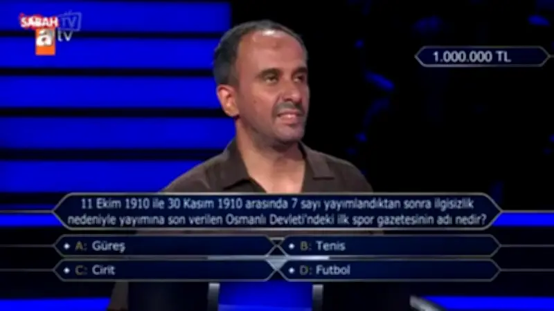 Kim Milyoner Olmak İster'de 1 Milyon TL'lik Soru Heyecanı