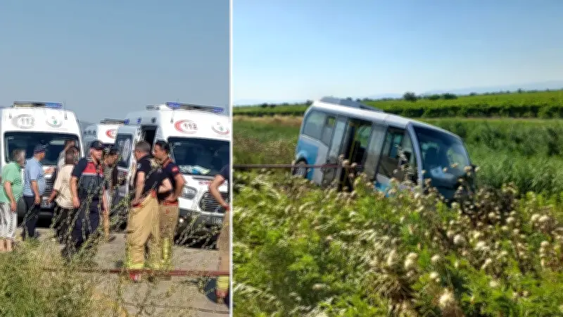 Manisa'da Minibüs Şarampole Devrildi: 6 Yaralı, 1'i Ağır