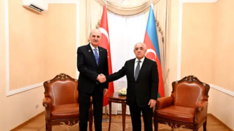TBMM Başkanı Kurtulmuş, Bakü'de Azerbaycan Başbakanı Esedov ile Görüştü