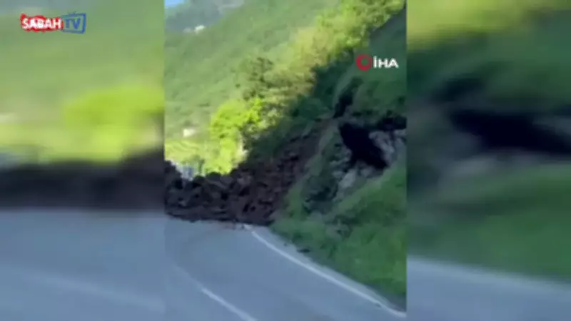 Trabzon-Bayburt Karayolunda Heyelan: Ulaşım Durdu, Araç Kuyrukları Oluştu