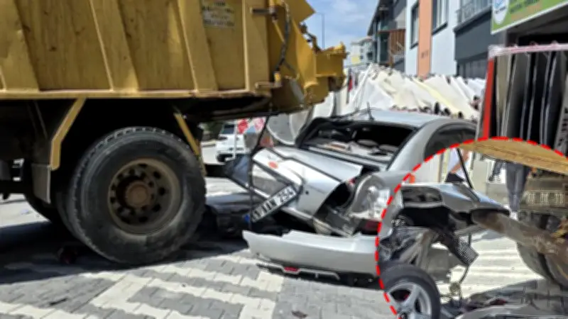 Yozgat'ta faciadan dönüldü: Freni tutmayan kamyon 4 araca çarptı