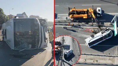Sultangazi'de midibüs bariyerlere çarptı: 12 yaralı
