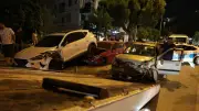 Park halindeki araçlara çarptı... Kalp krizi geçiriyordu!