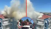 Silivri'de 4 katlı binanın çatısında yangın paniği