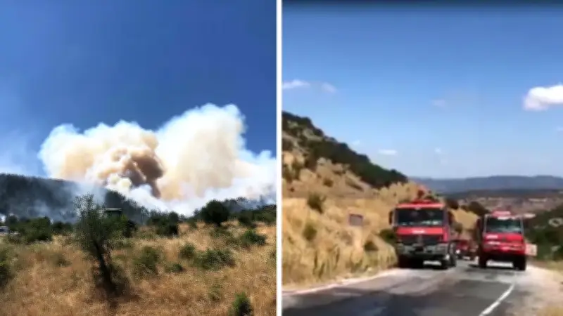 Balıkesir Kepsut'ta arazi yangını ormana sıçradı, ekipler müdahale ediyor