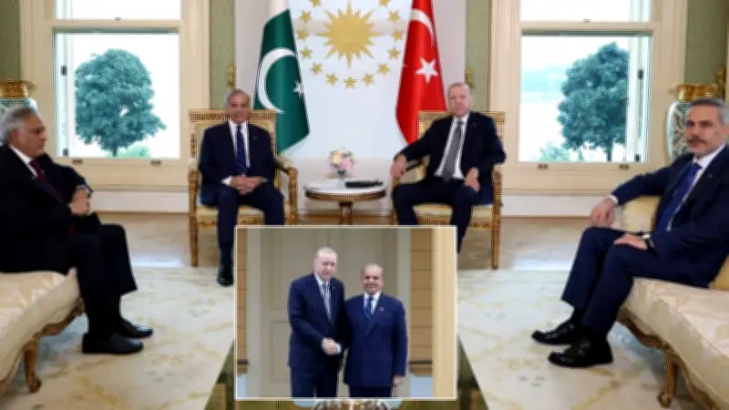 Cumhurbaşkanı Erdoğan, Pakistan Başbakanı Şahbaz Şerif'i Vahdettin Köşkü'nde Ağırladı