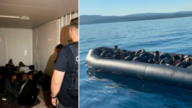Çeşme'de 54 Düzensiz Göçmen Yakalandı, Deniz ve Kara Operasyonu