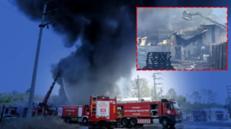 Kocaeli Körfez'de boya fabrikası yangını kontrol altına alındı