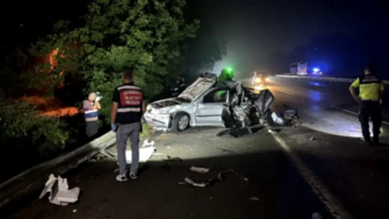 Kocaeli'de arızalanan otomobile TIR çarptı: 1 ölü, 3 yaralı