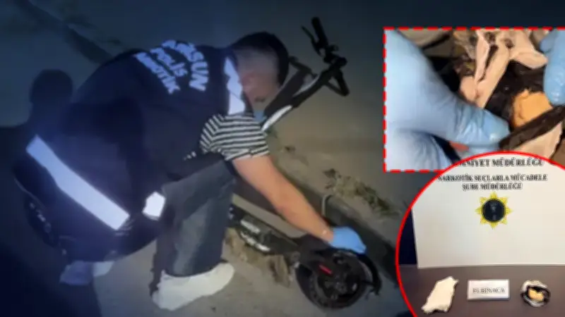 Samsun'da Elektrikli Scooter Bataryasında Uyuşturucu Zulası