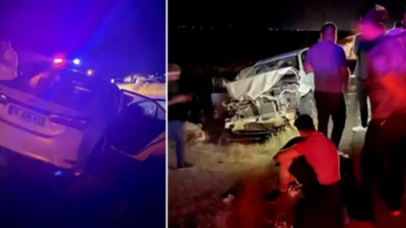 Siverek'te koyun sürüsüne çarpan otomobilde 3 yaralı, 11 hayvan telef oldu
