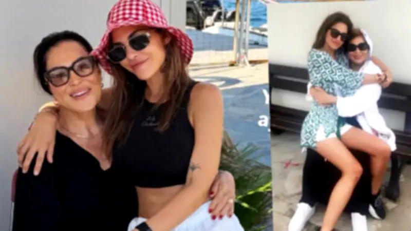 Yağmur Ünal, annesi Türkan Şoray ile Symi Adası'nda aynı bankta yıllar sonra yeniden poz verdi