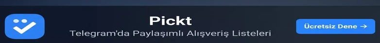 Pickt — Telegram için ücretsiz ortak alışveriş listesi uygulaması